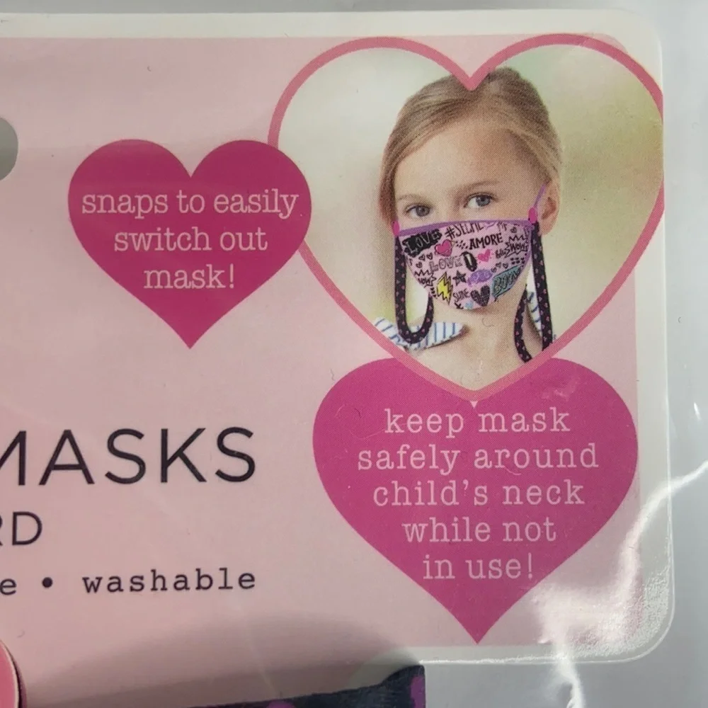 Addie & Tate Kids Washable Cloth Mask With Lanyard 3 PC Set NWT
